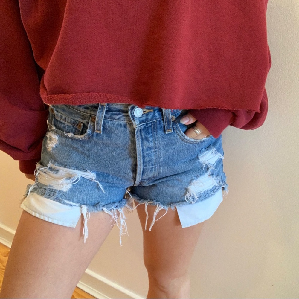 501 Vintage hand distressed shorts